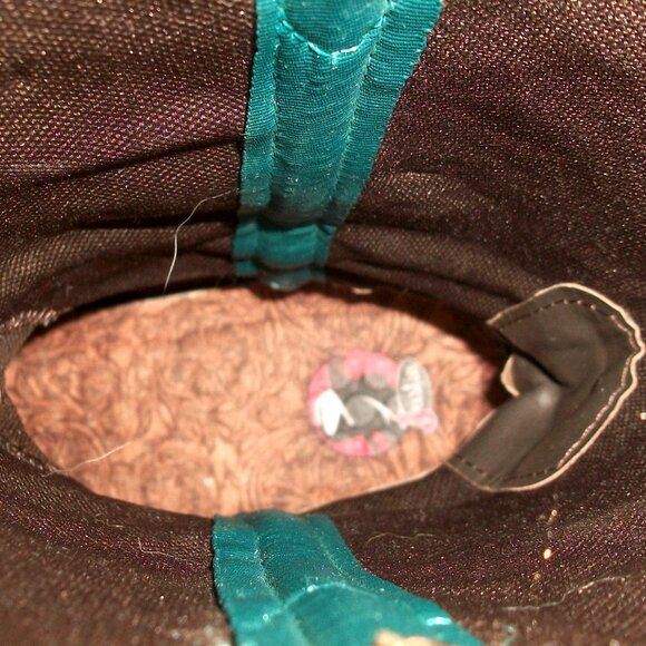 Justin Brown & White Leather Mid\Calf SquareToe Embroidered Cowgirl Boots 9M 39M - Picture 9 of 9